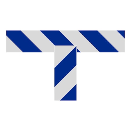 Superior Mark Floor Markings, Ts, 2in, Blue/White Hazard Stripe IN-40-561